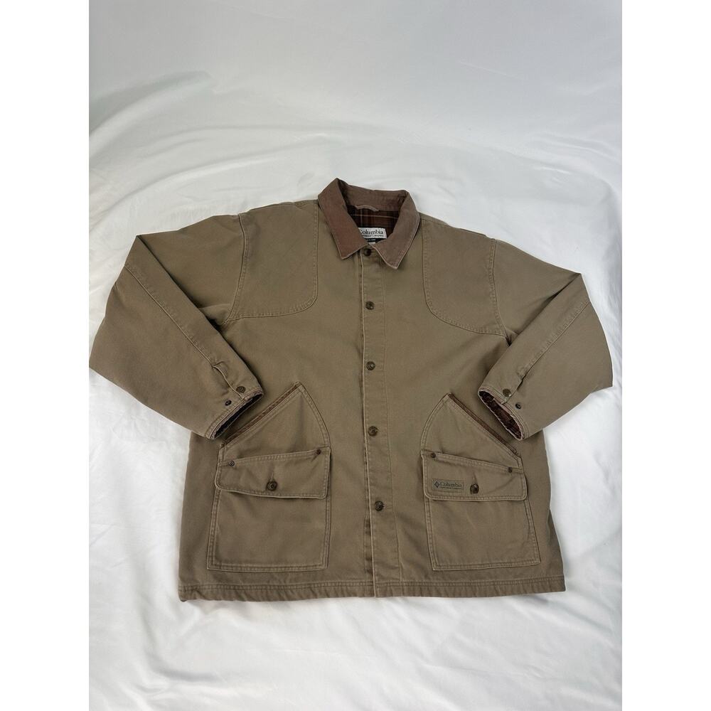 VTG Columbia Barn Field Coat Heavy Duck Cotton Lined Olive Brown RiverLodge XL